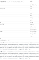 Nutrend Vegan Protein Nutrition Facts: Pistachio, Marzipan, Latte Macchiato - 100g serving, protein breakdown, ingredients.